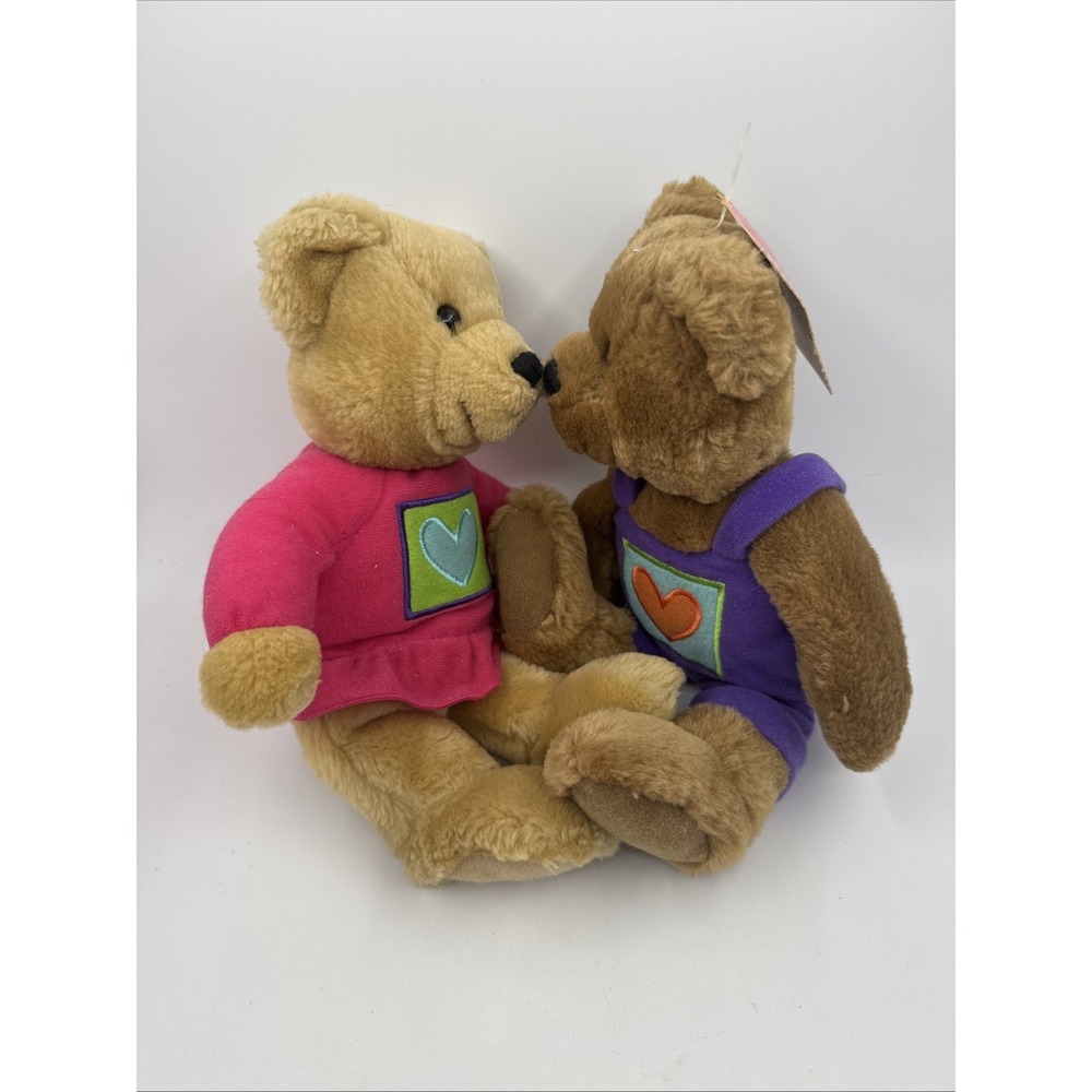 Hallmark Cards Teddy Bears Couple with Heart Outfits 10'' Tags Attached